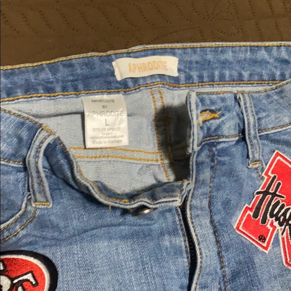 Patch Jean skirt